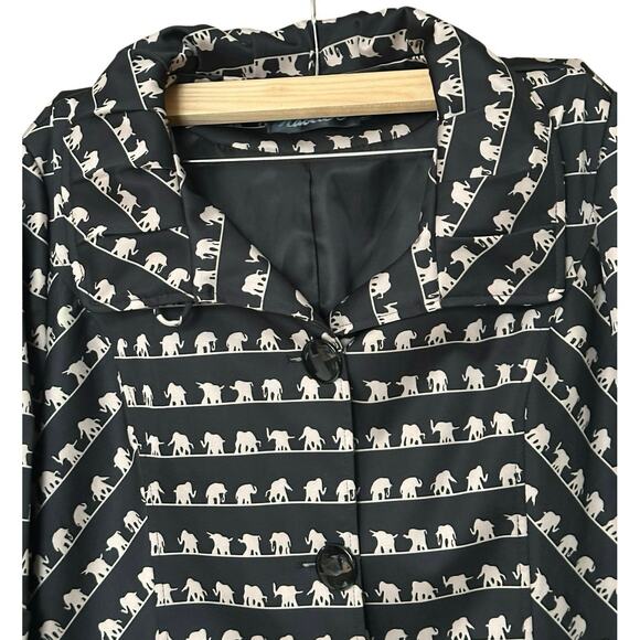 Vintage Retro Mod Nabeier Elephant Print Jacket approx fit Women's  XL - Picture 4 of 12